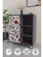 3 Raflı Tek Kapak Floral Çok Amaçlı Dolabı Mutfak Kiler Banyo Balkon Erzak Dolabı 1