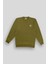 Bisiklet Yaka Sırtı Flok Göğsü Yıldız Baskılı Erkek Sweatshirt 5