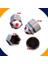 Audi A3 1996-2020 Modelleri Kırmızı Beyaz Top Kabartmalı Bijon Kapağı Set (17MM Somun Tüm Araçlar) 3
