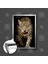 Vahşi Leopar Growlıng Leopard Afrika Aslan Çerçeveli Dikey Kanvas Tablo 1