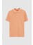 Regular Fit Kayısı Pike Dokulu %100 Pamuk Kıvrılmaz Polo Yaka Nakışlı T-shirt 4HC14ORT51000 5