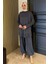 Taş Işlemeli Bisiklet Yaka Tunik Pantolon Tesettür Ikili Takım P-00016179 2