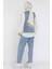 Yan Bağlamalı Taş Detaylı Kot Yelek Gömlek Pantolon Jean Tesettür Üçlü Takım P-00015930 3