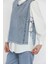 Yan Bağlamalı Taş Detaylı Kot Yelek Gömlek Pantolon Jean Tesettür Üçlü Takım P-00015930 4