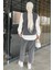 Yan Bağlamalı Taş Detaylı Kot Yelek Gömlek Pantolon Jean Tesettür Üçlü Takım P-00015930 4