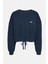 Kadın Lacivert Bağcık Detaylı Logolu Sweatshirt 1