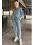 Kadın Tek Cepli Taş Detaylı Jean Kot Ceket Pantolon Tesettür Ikili Takım P-00015609 2
