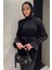 Yaka Gül Detaylı Piliseli Kol Lastikli Tesettür Tunik P-00015653 2