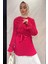 Yaka Gül Detaylı Piliseli Kol Lastikli Tesettür Tunik P-00015653 2