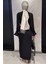 Bel Kuşaklı Gül Detaylı Tesettür Piliseli Elbise P-00015620 4