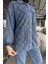 Kadın Tek Cepli Taş Detaylı Jean Kot Ceket Pantolon Tesettür Ikili Takım P-00015609 3