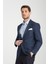 Timone Erkek Açık Lacivert Slim Fit Dar Kesim Desenli Mevsimlik Blazer Ceket 1