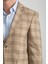 Uche Erkek Vizon Ekose Desenli Slim Fit Mono Yaka Blazer Ceket 2