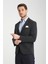 Sumano Erkek Koyu Lacivert Italyan Çizgili Kalın Esnek Kumaş Slim Fit Dar Kesim Blazer Ceket 3