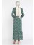 Bel Kuşaklı Desenli Viskon Tesettür Elbise P-00015309 3