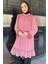 Kadın Ön Bağlamalı Güpürlü Incili Tesettür Pileli Tunik P-00014875 2