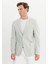 ALTINYILDIZ CLASSICS Erkek Gri Slim Fit Dar Kesim Mono Yaka Cepli Desenli Magic Ceket 1