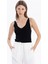 V Yaka Slim Fit Ince Askılı Triko Kadın Atlet 2