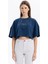 Bisiklet Yaka Ön Flexi Baskılı Kadın Crop 1
