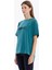 Bisiklet Yaka Rubber Baskılı Kısa Kol Kadın T-Shirt 3