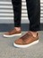 JY166 Prestige Bağcıklı Cilt Kapitone Desenli Erkek Günlük Sneaker Ayakkabı Cbt - Taba 2
