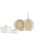 Swiss Crystal Almond Cream Easy Clip 9 Parça Indüksiyon Tabanlı Tencere / Tava Seti 10