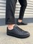 JY166 Prestige Bağcıklı Cilt Kapitone Desenli Erkek Günlük Sneaker Ayakkabı Cst - Siyah 1