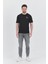 Basic Erkek T-Shirt Siyah Kısa Kollu Erkek Tişort Nakış Detaylı 2