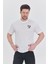 Basic Erkek T-Shirt Beyaz Kısa Kollu Erkek Tişort Nakış Detaylı 1
