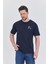 Basic Erkek T-Shirt Lacivert Kısa Kollu Erkek Tişort Nakış Detaylı 2