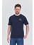 Basic Erkek T-Shirt Lacivert Kısa Kollu Erkek Tişort Nakış Detaylı 4