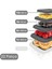 22'li Dikdörtgen Erzak Saklama Kabı Seti - Mikrodalgaya Uygun Düzenleyici Organizer Erzak Kabı Gri 2