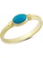 14 Ayar Altın Mavi Taşlı Sıvamalı Yüzük YZK195B 1