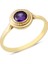 14 Ayar Altın Sıvamalı Mor Taşlı Yüzük YZK373B 1