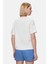 Odette Kemik Rengi Bisiklet Yaka Baskılı Loose Fit Kadın Tshirt 3