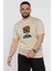 Bisiklet Yaka Kol Katlamalı Baskılı Erkek Tişört P-00015993 2