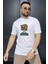 Bisiklet Yaka Kol Katlamalı Baskılı Erkek Tişört P-00015993 2
