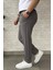 Erkek Bel Bağlamalı Çizgi Desenli Duble Paça Pantolon P-00015847 2