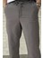 Erkek Bel Bağlamalı Çizgi Desenli Duble Paça Pantolon P-00015847 4