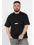 Erkek Yazı Baskılı Oversize Tişört P-00015996 1