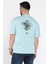 Oversize Baskılı Bisiklet Yaka Erkek Tişört P-00015998 3
