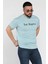 Erkek Bisiklet Yaka Yazı Baskılı Tişört P-00015042 2