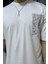 Erkek Bisiklet Yaka Oversize Aksesuar Detaylı Tişört P-00015043 4