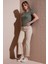 Streç Pamuklu Flare Fit Yüksek Bel Ispanyol Paça Pantolon Bayan Pantolon 25Y0294K1 4