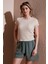 Slim Fit Dokulu Bisiklet Yaka Bluz Bayan Bluz 25Y0234K1 3