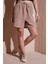 Keten Karışımlı Comfort Fit Lastikli Kısa Short Bayan Short 25Y0606K1 3