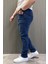 Erkek Likralı Düğmeli Jean Kot Pantolon P-00015581 2