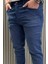 Erkek Likralı Düğmeli Jean Kot Pantolon P-00015581 4
