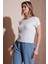 Slim Fit Dokulu Bisiklet Yaka Bluz Bayan Bluz 25Y0234K1 2