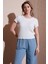 Slim Fit Dokulu Bisiklet Yaka Bluz Bayan Bluz 25Y0234K1 4